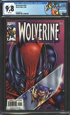 Buy Wolverine #155 CGC 9.8 NM/MT Cover Inspired By Incredible Hulk 340! Marvel 2000 • 196.40£