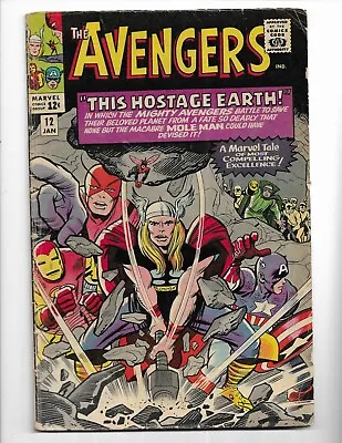 Buy Avengers 12 - Vg 4.0 - Captain America - Thor - Mole Man - Iron Man (1965) • 75.53£