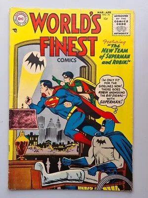 Buy World's Finest Comics #75 Fn- (5.5) March 1955 1st Code Issue Superman Batman ** • 399.99£