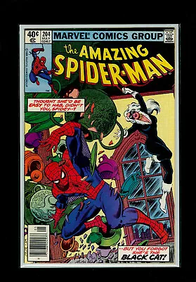 Buy Amazing Spider-Man #204 (1980) Marvel Comics~Black Cat Appearance~VF+ White Pgs • 14.24£