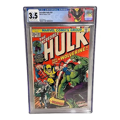 Buy Incredible Hulk #181 CGC 3.5 1974 1st Appearance Wolverine Custom Label New Case • 1,758.94£