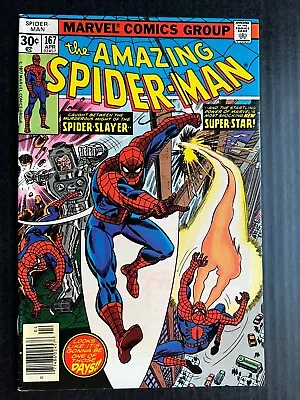 Buy AMAZING SPIDER-MAN #167 Apr 1977 Key Issue First Appearance Will-O-The-Wisp • 34£