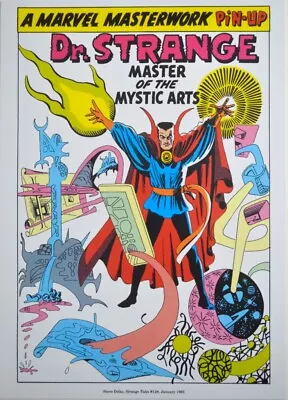 Buy DR. STRANGE Master Of The Mystic Arts Pin Up Print Marvel Strange Tales 128 • 19.94£