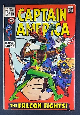 Buy Captain America (1968) #118 FN+ (6.5) 2nd App Falcon & Redwing Gene Colan • 67£