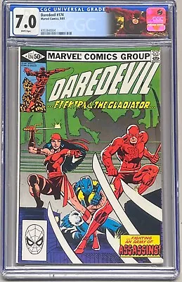 Buy Daredevil #174 (1981) CGC 7.0 White Pages - 1st HAND, 3rd Elektra - Frank Miller • 63.14£