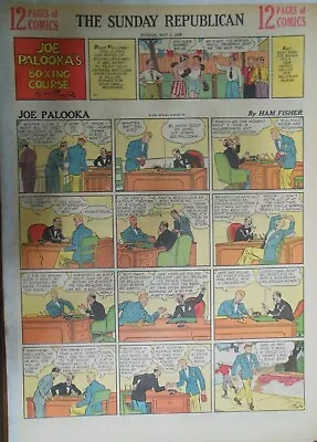 Buy  Joe Palooka Sunday Page By Ham Fisher From 5/1/1938 Rare Large Full Page Size • 9.46£