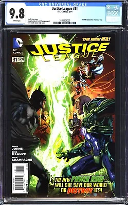 Buy Justice League #31 CGC 9.8 NM/MT 1st APP Jessica Cruz (Green Lantern) DC 2014 • 102.77£