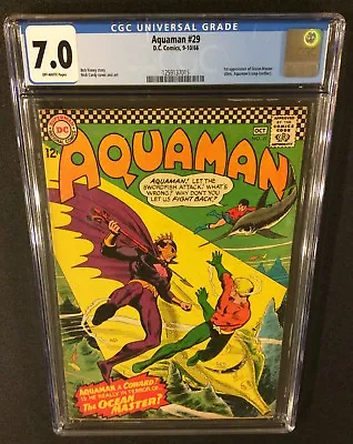 Buy AQUAMAN #29 Comic Book CGC 7.0 Marvel 1966 1ST App OCEAN MASTER Movie Soon! • 354.76£