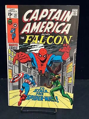 Buy Captain America #137 (1971) KEY Spider-Man App. Bronze Age Marvel MCU • 67.29£