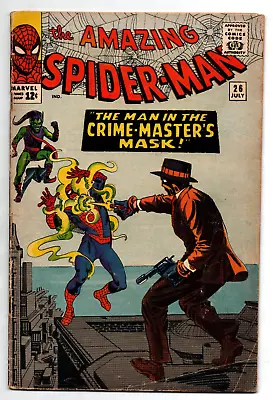 Buy Amazing Spider-Man #26 - 1st App Crime Master - KEY - Ditko - 1965 - VG • 98.59£