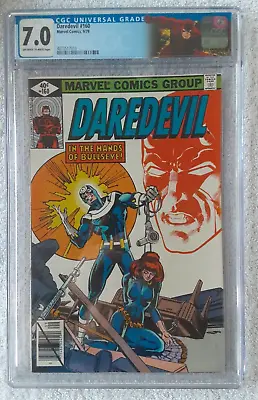 Buy Daredevil #160 (Marvel, 9/79) CGC 7.0 FN/VF {BULLSEYE And BLACK WIDOW App.} • 75.20£