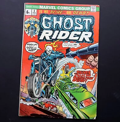 Buy Ghost Rider Vol 1 #4 Feb 1974 Uk Price Variant Bronze Age Marvel Comic • 2.50£