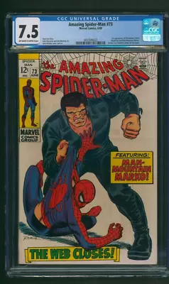 Buy Amazing Spider-Man #73 CGC 7.5 1st App Man-Mountain 1st Silvermane Marvel 1969 • 139.92£