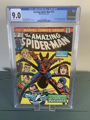 Buy Amazing Spider-Man #135 (1974) CGC Graded 9.0 2nd Punisher! • 367.36£