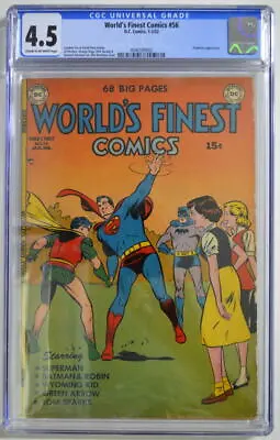 Buy WORLD'S FINEST COMICS #56 CGC 4.5 Superman Batman DC 1952 Prankster App • 552.94£