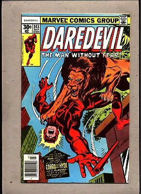 Buy Daredevil #143_march 1977_very Fine_cobra_mister Hyde_bronze Age Marvel! • 0.99£