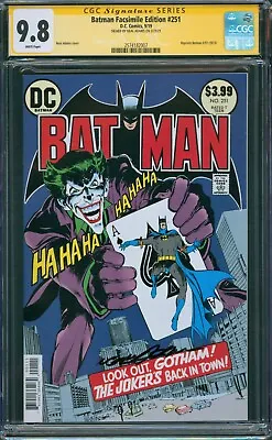 Buy Batman #251 Facsimile Ed. Cgc Ss 9.8 Signed By Neal Adams Classic Joker Cover Dc • 479.17£