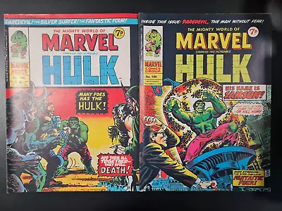 Buy The Mighty World Of Marvel Starring Hulk / Avengers #108 & #109 Marvel Uk 1974 • 0.99£