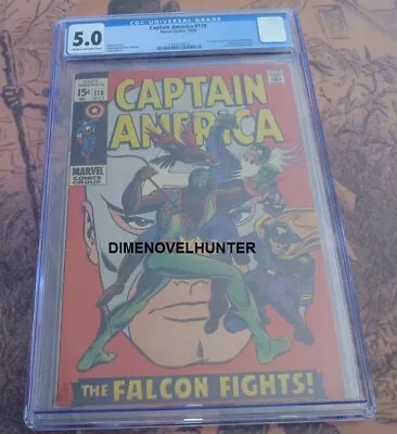 Buy Captain America #118 Cgc 5.0 2nd Appearance Of Falcon & Redwind Red Skull • 79.43£