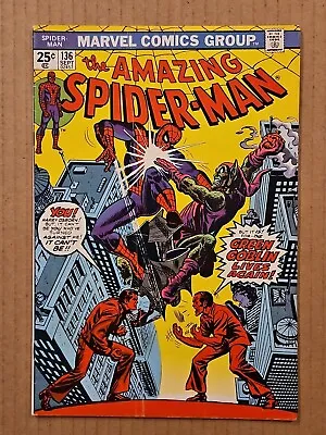 Buy Amazing Spider-Man #136 1st Harry Osborn Green Goblin Marvel 1974 VG/FN • 39.97£