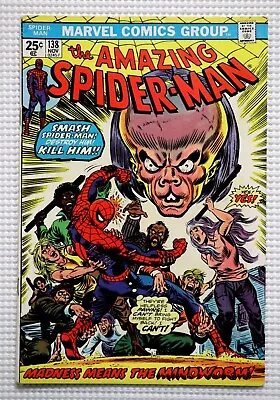 Buy 1974 Amazing Spider-Man 138 Marvel Comics: 1st Mindworm, Mark Jewelers Variant • 46.46£