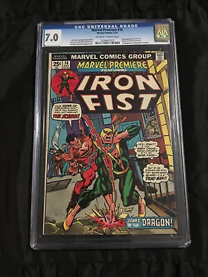 Buy 1974 Marvel Premiere #16 CGC 7.0 2nd Ever Iron Fist And 1st Lei Kung Appearance • 47.67£