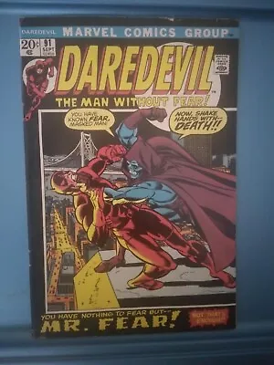 Buy DAREDEVIL #91 Appearance Of Mr.Fear, Bronze Age Comic • 39.64£
