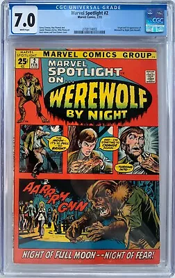 Buy Marvel Spotlight #2 CGC 7.0 W 1st App Werewolf By Night Neal Adams Cover 1972 • 474.97£
