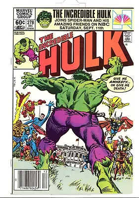 Buy Incredible Hulk #278 Near Mint/Mint (9.8) 1982 Marvel Fantastic Four App. Comic • 63.52£