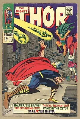 Buy Thor 143 (VG+) Lee Kirby 1st ECHANTERS THREE + LIVING TALISMAN! 1967 Marvel X814 • 12.67£