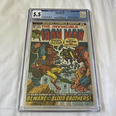 Buy Iron Man 55 CGC 5.5! Fine-. First Thanos! Off-white To White Pages • 363.78£