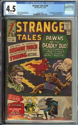 Buy Strange Tales #126 Cgc 4.5 Ow Pages // 1st Appearance Of Clea And Dormammu 1964 • 182.11£