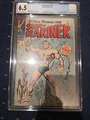 Buy Sub-mariner #1 Cgc 6.5 Ow/wh Pages // Origin Retold Marvel Comics 1968 • 850£