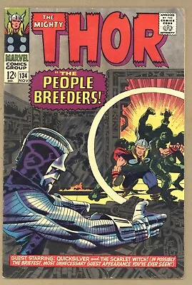 Buy Thor 134 (FN+) KIRBY 1st High Evolutionary + Man-Beast! 1966 Marvel Comics X811 • 133.15£