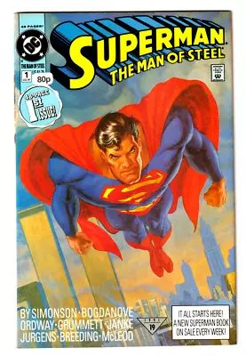 Buy SUPERMAN : The MAN OF STEEL # 1 DC Comic (July 1991)  FN • 5.95£