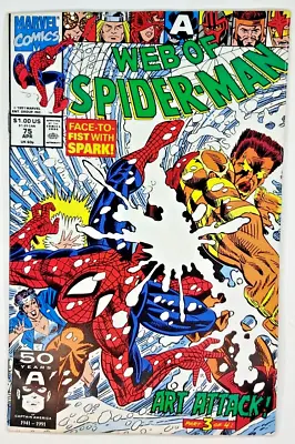 Buy Web Of Spider-Man #75 - Marvel Comics - 1991. Art Attack Part 3. • 4.99£