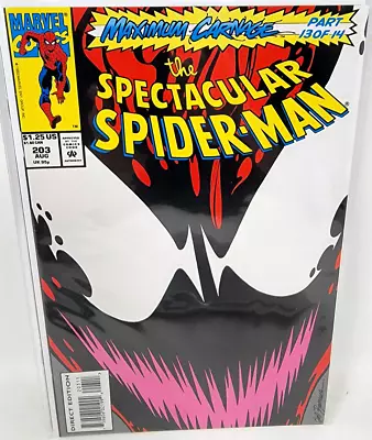 Buy Spectacular Spider-man #203 Carnage App *1993* 9.2 • 6.93£