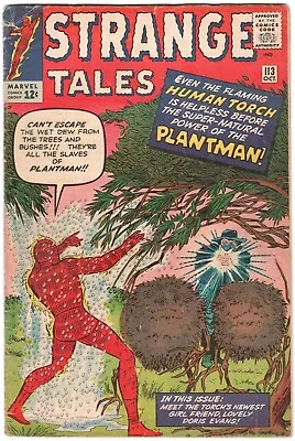 Buy STRANGE TALES #113 Solo HUMAN TORCH Origin And 1st Appearance The PLANTMAN VG • 48.29£