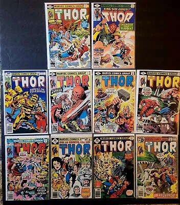 Buy The Mighty Thor Bronze Age 1976-79 Lot Of 10 (#254 ~ #291, Annual #8) Avg Vf 8.0 • 30.87£