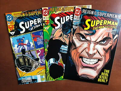 Buy Action Comics #689 Superman Man Of Steel #25 Superman #81 9.2 NM Black Costume • 23.72£