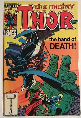 Buy Mighty Thor #343 • KEY The Death Of Fafnir! Simonson Cover! Slight Tear • 2.36£