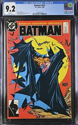 Buy Batman #423 (1988) CGC 9.2 White Pages Iconic Todd Macfarlane Cover 1st Print • 247.84£