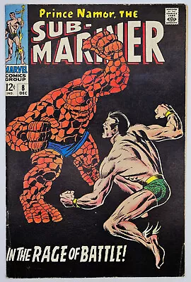 Buy Sub-Mariner #8 1968 6.5 FN+ Sub-Mariner Vs. The Thing!  In The Rage Of Battle!  • 69.57£