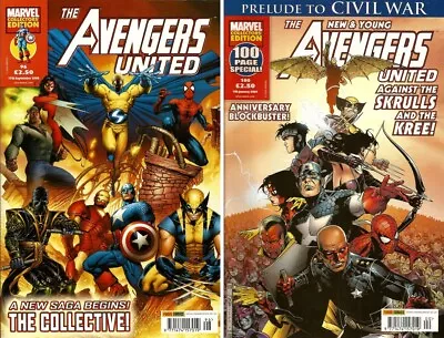 Buy Marvel Uk / Panini - Avengers United #96 + #100 - Last Issue! - Damaged • 7.95£