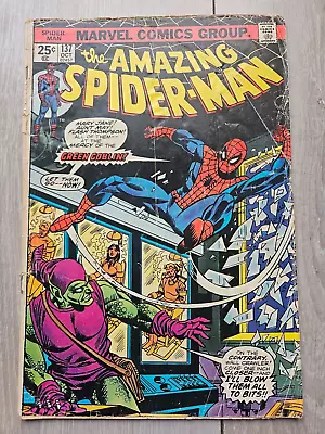 Buy The Amazing Spider-Man #137 Marvel Comics 1974 Low Grade Green Goblin! • 7.88£
