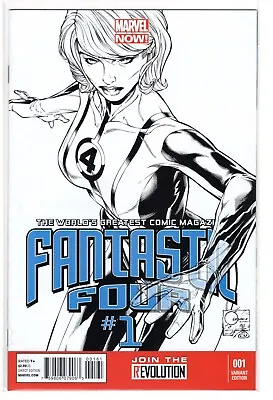 Buy FANTASTIC FOUR #1 (2012) 1:200 Quesada B&W Sketch Variant SUE STORM MARVEL💎 • 59.30£