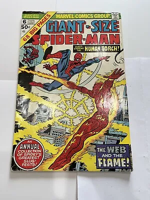 Buy Giant-Size Spider-Man #6 (1975) Stan Lee Human Torch Bronze Age **FINE- Range** • 9.48£
