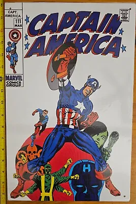 Buy MARVEL Officially Licensed 17x11 Metal Poster: CAPTAIN AMERICA 111 By Steranko • 28.46£