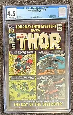 Buy Journey Into Mystery Thor #119 CGC 4.5 1965 1st App Of Hogun, Fandrall & Volstag • 52.03£