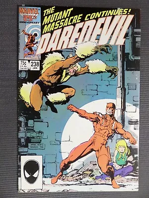 Buy Marvel Comics Daredevil #238 Sabretooth Mutant Massacre Art Adams FN+/VF • 9.04£